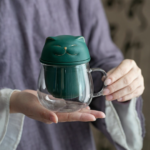 Cat Glass Tea Infuser Mug 350ml