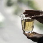 8.8oz vertical ribbed clear glass gong dao bei tea pitcher main view