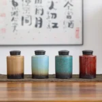 handcrafted airtight ceramic tea canister full product view