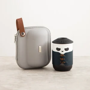 black base cute panda portable travel tea mug with infuser travel case
