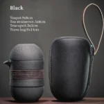 black ceramic portable travel kung fu tea set fully assembled with carrying case