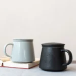 12.2oz ceramic tea mug with ceramic infuser and lid main product view