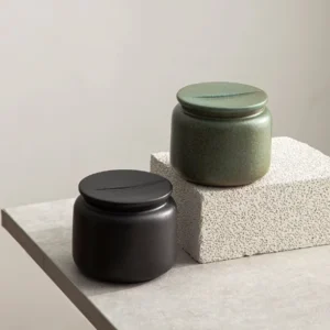 compact airtight ceramic tea canister main product view