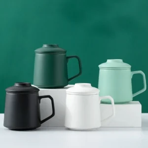 full set ceramic tea mug with infuser and lid product overview