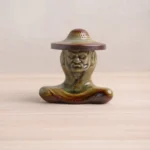 Style A handcrafted ceramic Zen Bodhidharma incense burner for tea room decor
