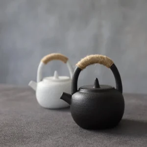 handmade chinese ceramic lifting handle teapot 7.1oz small kung fu teapot
