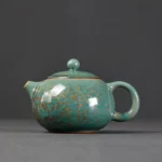 handcrafted chinese teapot ceramic 6.8oz green speckled glaze xishi teapot main view