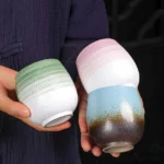 handcrafted gradient chinese tea cup multiple styles displayed