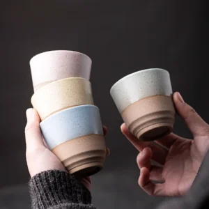 set of 6 handcrafted chinese clay tea cups 3.7oz overall view