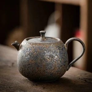 Handcrafted Chinese iron rust glaze ceramic teapot main product view