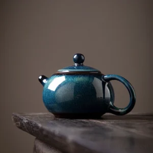 handmade chinese jianzhan teapot blue green glaze full product view