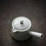 full set of light grey chinese porcelain kyusu teapot