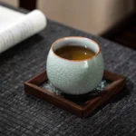 collection of handcrafted chinese ru kiln ice crackle chinese tea cups
