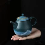 handcrafted chinese starry sky mountain ceramic teapot 7.1oz full view