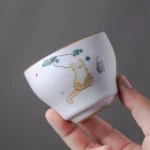 full collection of hand-painted chinese tea cup 2.5oz ceramic gongfu teacup multiple styles