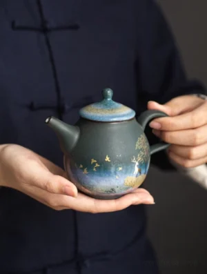 hand-painted deer and starry sky chinese ceramic teapot