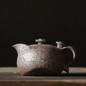 handmade chinese iron rust glaze ceramic teapot full product view