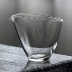 handcrafted clear glass gong dao bei chinese fairness tea pitcher main view