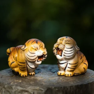 cute cartoon hand-painted tiger tea pet on white background