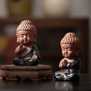 handcrafted ceramic clay buddha tea pet main view