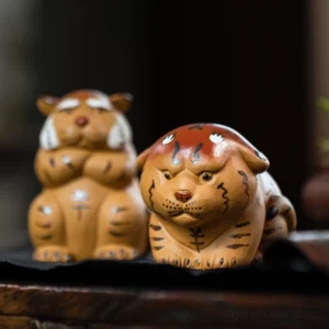 cute handmade tiger tea pet for chinese tea ceremony