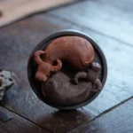 handcrafted double water buffalo zisha tea pet for chinese gongfu tea ceremony