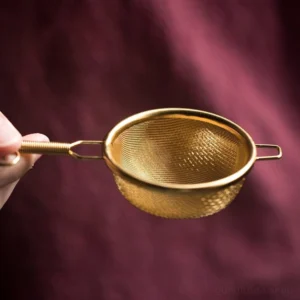 fine mesh small metal tea strainer spoon with hook