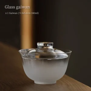 frosted borosilicate glass gaiwan 6.1oz traditional chinese tea brewing bowl