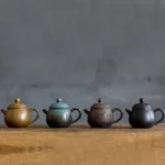 full view of handmade glazed chinese teapot ceramic 8.5 oz