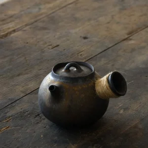 handcrafted gilded retro chinese ceramic side handle teapot 7oz