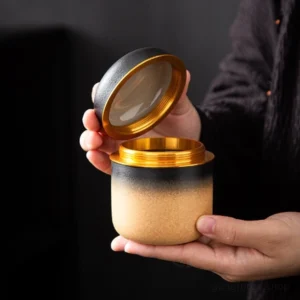 sealed gradient ceramic tea canister for loose tea storage
