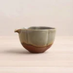 Handcrafted green ceramic gong dao bei tea pitcher, kiln change glaze fairness cup
