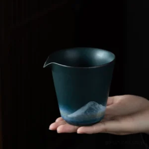 Hand-painted ceramic mountain gong dao bei tea pitcher, product main view