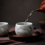 full collection of hand-painted cute cat chawan chinese ceramic tea bowls