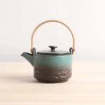 hand-painted gradient chinese teapot with wood handle 6.8oz