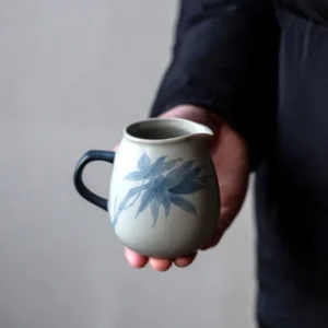 hand-painted underglaze bamboo gong dao bei chinese tea pitcher