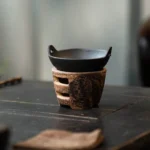 handcrafted cast iron yixing zisha clay base tea strainer full product view