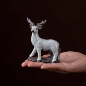 handcrafted ceramic deer tea pet main view side profile