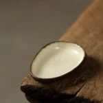 handcrafted water drop shape ceramic tea scoop chinese tea accessory top view