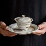 Handcrafted Chinese ceramic gaiwan 3.4oz with natural glaze main view
