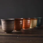 collection of handcrafted glazed chinese tea cups different styles