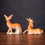 handcrafted gradient glaze ceramic deer tea pet main view for chinese tea table