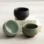 Handcrafted kaolin ceramic chawan Chinese tea bowl 2.7oz