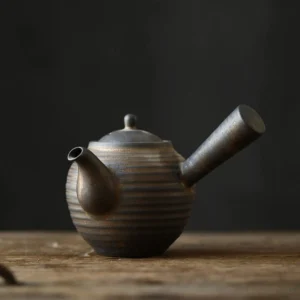 handcrafted retro chinese ceramic side handle teapot 8.8oz main view