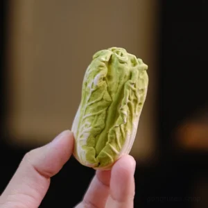 handmade realistic cabbage tea pet front view
