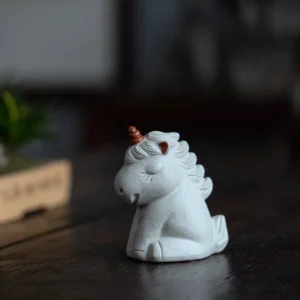 handmade ceramic cute unicorn tea pet main product view
