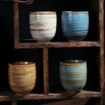 handmade chinese clay tea cup retro rustic ceramic tea mug