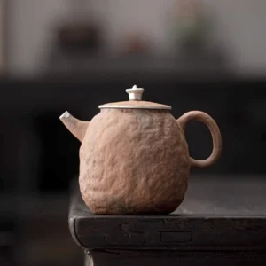 handmade 7.4oz chinese clay teapot with 999 silver accent main view