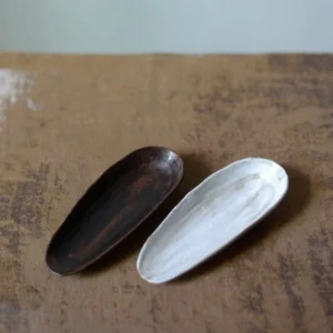 handmade coarse pottery ceramic tea scoop for gongfu tea ceremony