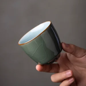 handmade crackle glaze chinese tea cup for gongfu tea drinking